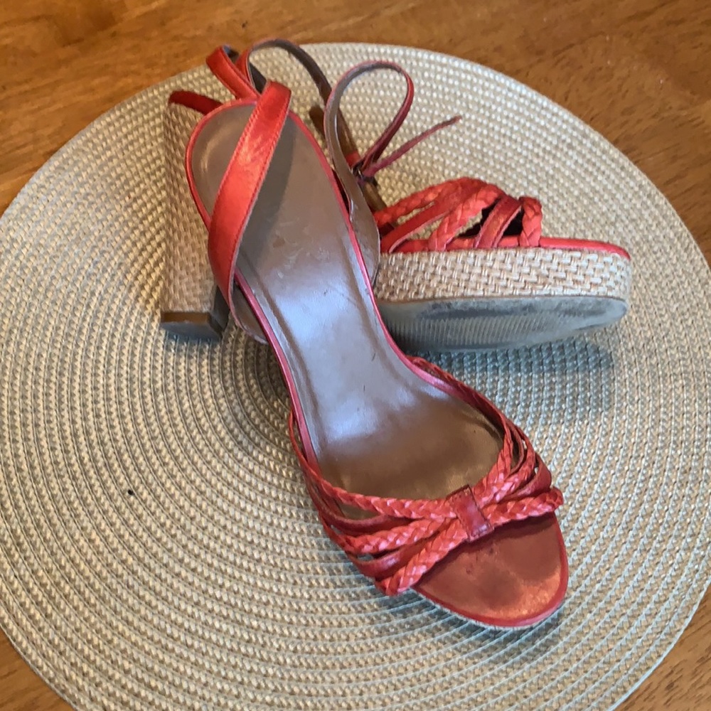 Carlos by Carlos Santana red espadrille platform heels - Picture 2 of 7